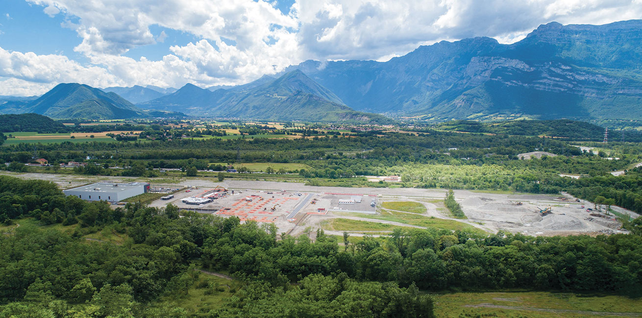 Le site industriel en construction à Champagnier