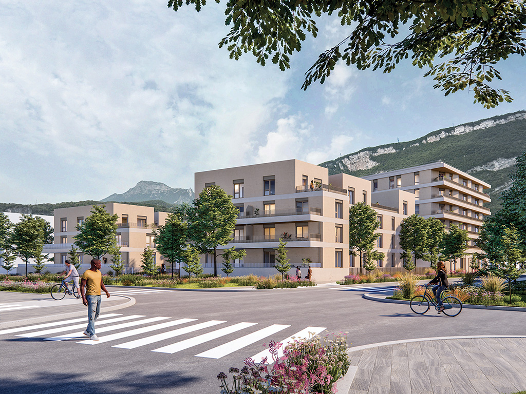 Le futur quartier des Portes du Vercors à Fontaine © Alpes Isère Habitat et Groupe Duval