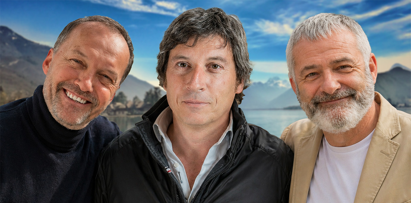 Laurent Surbeck,  Bruno Cerley et Benoit Fritsch, les fondateurs de Mountain Change Makers. © Moutain Change Makers
