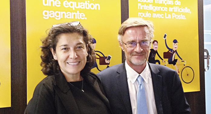 © DR - Nathalie Collin, directrice générale adjointe du groupe La Poste en charge du numérique et de la communication, et Jean-Michel Lefevre, DG de Probayes