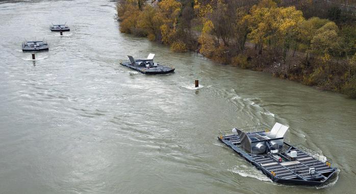 La première ferme d’hydroliennes d’Hydroquest sur le Rhône © Hydroquest