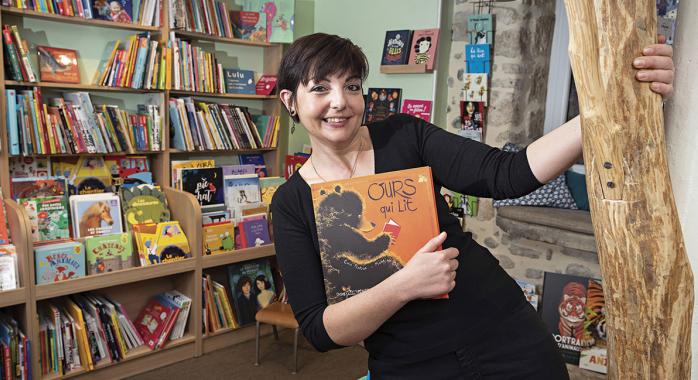 Véronique Montfort dans les locaux du Marque-Page © E. Tolwinska