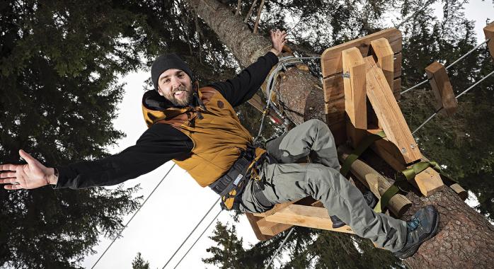 Sylvain Lamarche franchit un nouveau cap avec l'accrobranche de Prapoutel © E. Tolwinska