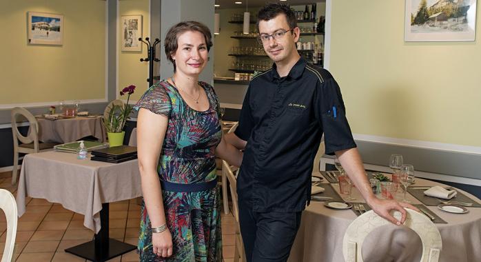 Marie-Laurence et Fabrice Rosset-Boulon : à trente pas d’ici… © F. Ardito Marie-Laurence et Fabrice Rosset-Boulon, aux commandes du restaurant les Trente pas, à Villard-de-Lans