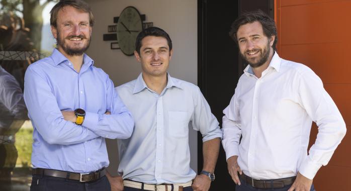 Luc Mangeolle, Thibault et Romain de Tellier © J.-M. Blache