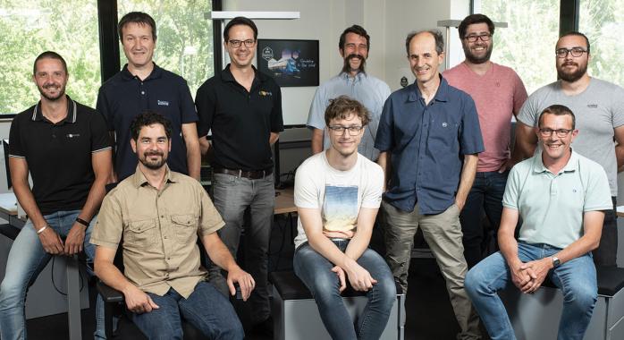 L'équipe du plateau de R&D qui travaille sur les nouvelles images 3D © F. Ardito