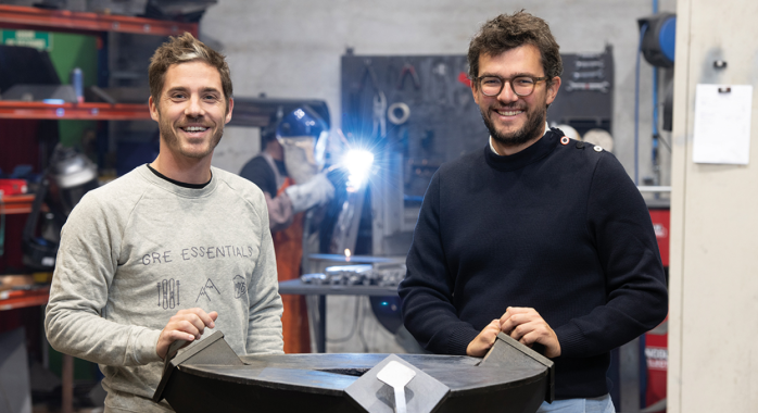 Baptiste Ploquin, diplômé en management, et David Lépiney, ingénieur en thermique © F. Ardito Baptiste Ploquin, diplômé en management, et David Lépiney, ingénieur en thermique