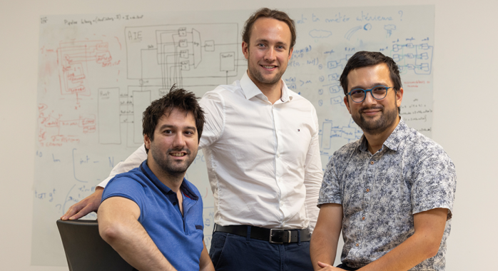 Marvin Faix, Raphaël Frisch et Jean Simatic, fondateurs de HawAI.tech © J.-M. Blache Marvin Faix, Raphaël Frisch et Jean Simatic, fondateurs de HawAI.tech