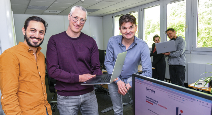 Victor Granger, Yann David et Fabrice Fernandez, dirigeants de Kercia © E. Tolwinska Victor Granger, Yann David et Fabrice Fernandez, dirigeants de Kercia.