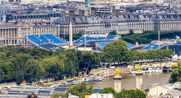 Installation sur la place de la Concorde à Paris