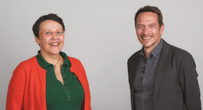 Laure Jamot et Frédéric Saudou, fondateurs de HuntX Pharma © F. Ardito Laure Jamot et Frédéric Saudou, fondateurs de HuntX Pharma © F. Ardito