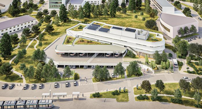 Visualisation du futur bâtiment de 4 100 m2 du CHUGA, dédié aux urgences © A26 Architectes Visualisation du futur bâtiment de 4 100 m2, dédié aux urgences