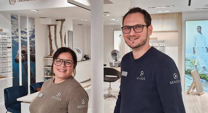 Estelle Arrighi et Julien Clavel, dans la boutique Sea2See.