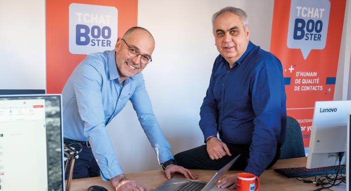 Ludovic Chambost, directeur général, et Noël Lotito, président de Tchatbooster.