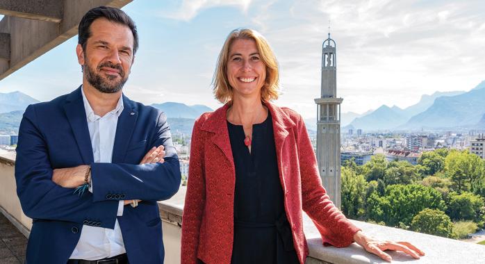 Guillaume Lissy, président, et Laurence Ruffin, vice-présidente de Grenoble Alpes Métropole.