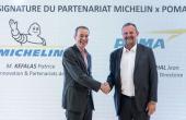 Patrice Kefalas, directeur innovation et partenariats de Michelin, et Jean Souchal, président du directoire de Poma