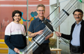 Yacine Boucheriguene, ingénieur, Garrett Smith et Armand Tardella, cofondateurs de Wind Fisher 