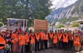 La cérémonie symbolique de pose de la première pierre © Communauté de communes de l'Oisans