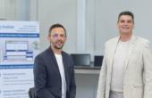 Damien Leplege et Fernand Gely, fondateurs d’OrdiEtik, dans les locaux de la société hébergée au Pôle R.