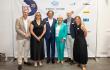 Bertrand Converso, président de la FBTP Isère, Isaline Richard, présidente de FCE Isère, Pierre Streiff, président de la CCI de Grenoble, Marie-Christine Oghly, présidente de FCE mondiales, Pascal André et Séverine Werquin-Matton, élus de la CCI de Grenoble. © Agence Witty